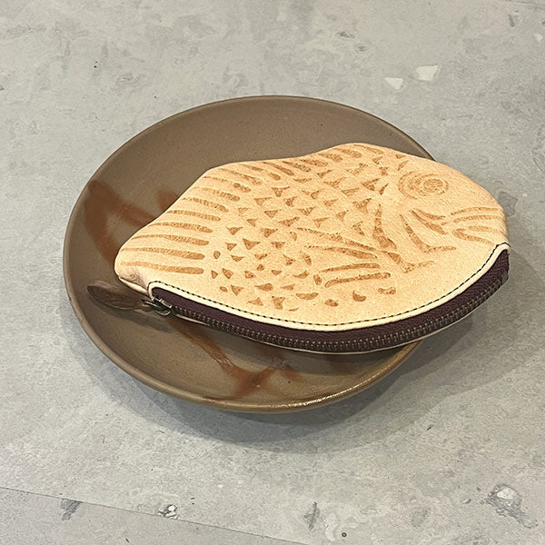 Genuine leather Taiyaki pouch