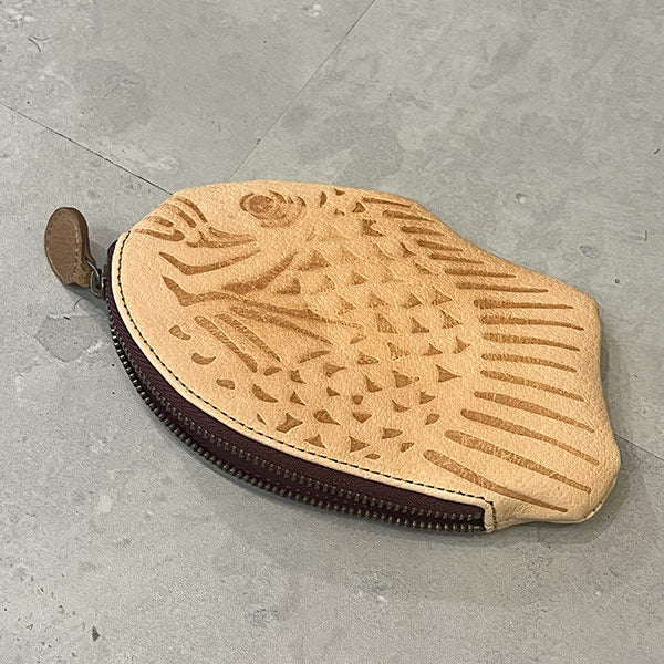 Genuine leather Taiyaki pouch