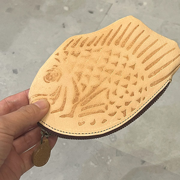 Genuine leather Taiyaki pouch
