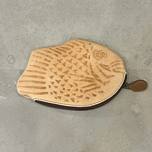 Genuine leather Taiyaki pouch
