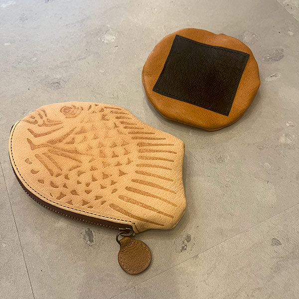 Genuine leather Taiyaki pouch