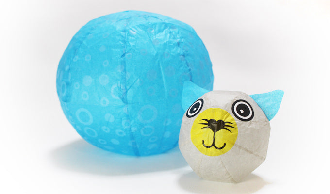 Paper balloon cat cage