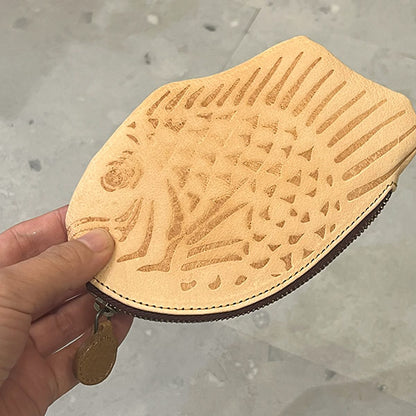Genuine leather Taiyaki pouch